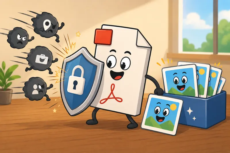 Secure browser PDF image conversion and metadata cleanup concept