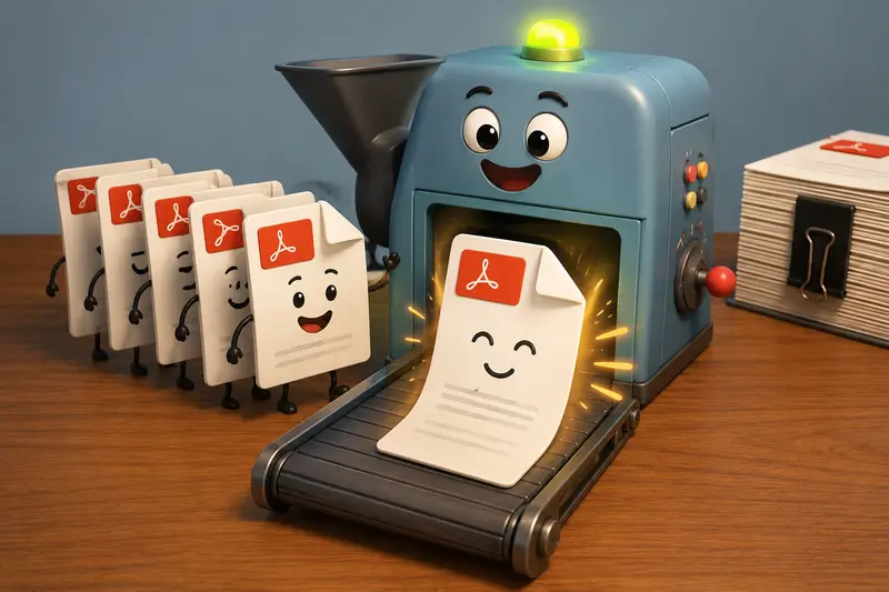 Conceptual image of secure browser-based workflow used to join PDFs into one file