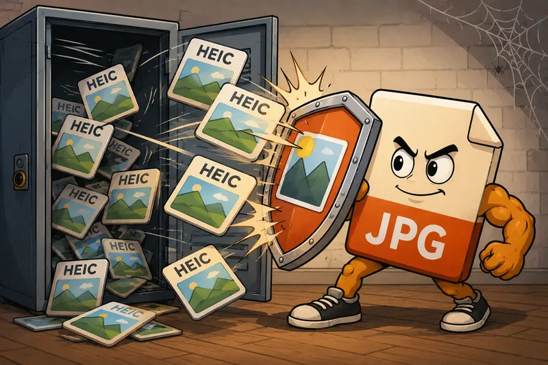 Batch HEIC image conversion workflow for web-ready JPG exports