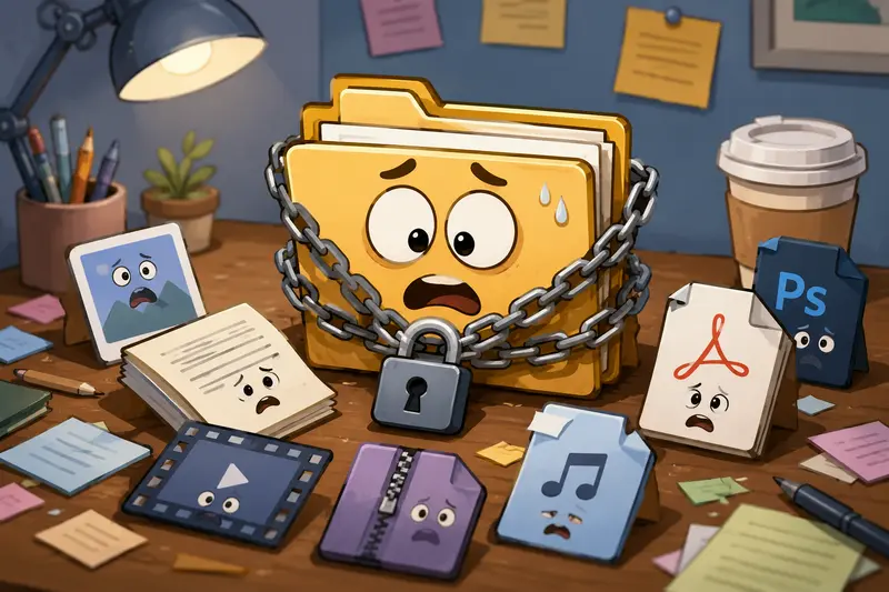 Designer using browser tools to protect files with password before sharing