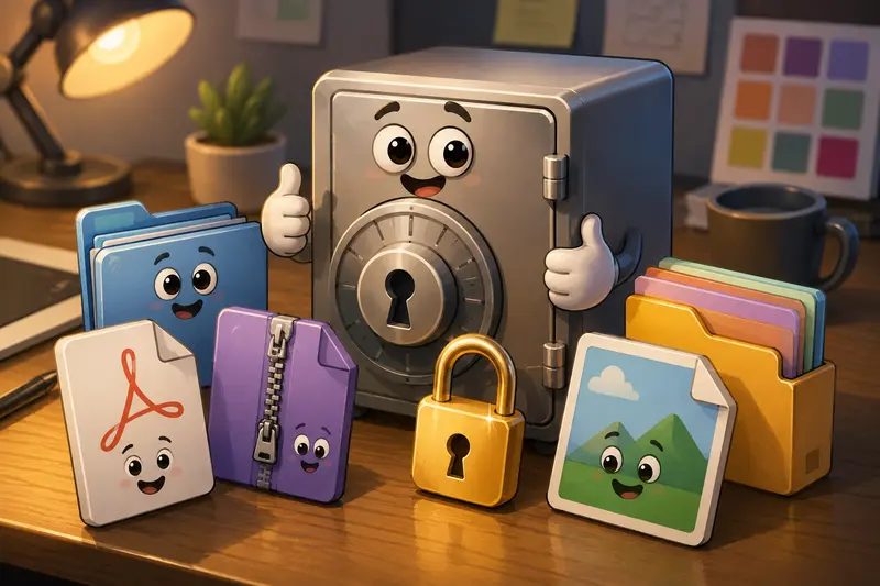 Encrypted file transfer workflow for designers sharing protected assets