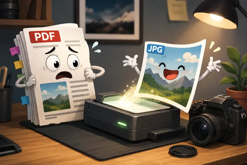 Photographer reviewing high-resolution PDF pages before turning PDF into JPG