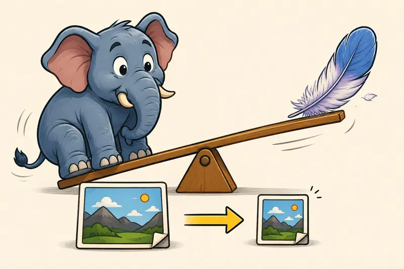 Workflow showing compress JPG without losing quality for faster website uploads