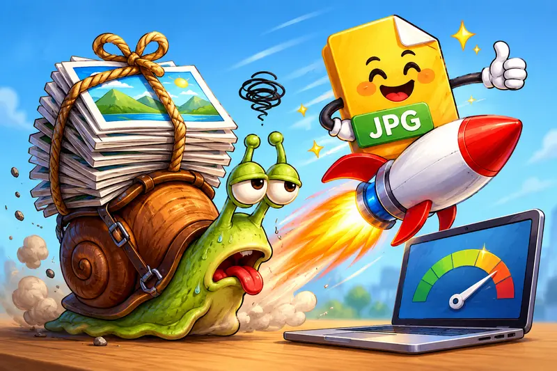 Compressed JPG files prepared for faster website publishing