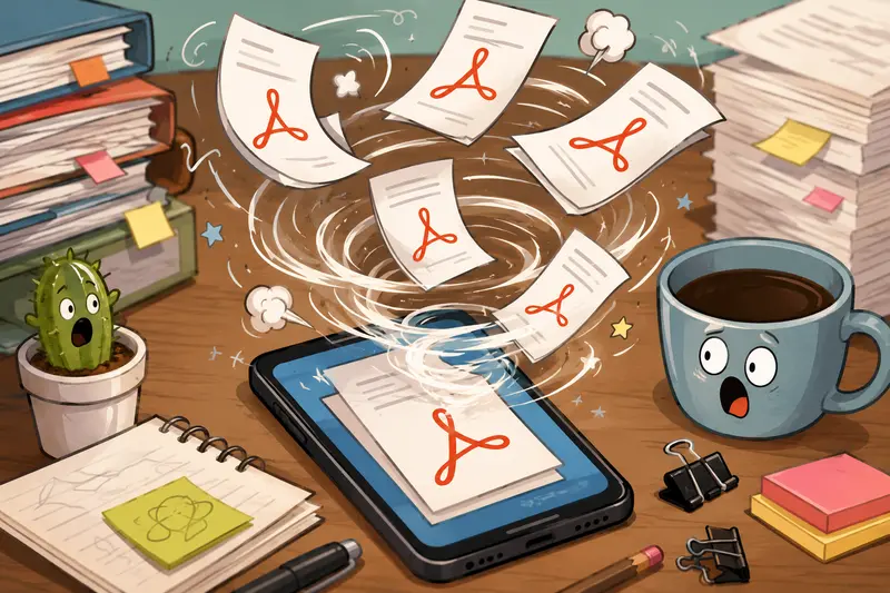 Remote team organizing merge PDF documents across mobile devices