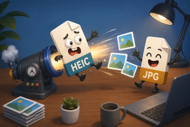 Batch HEIC to JPG conversion process with multiple image files