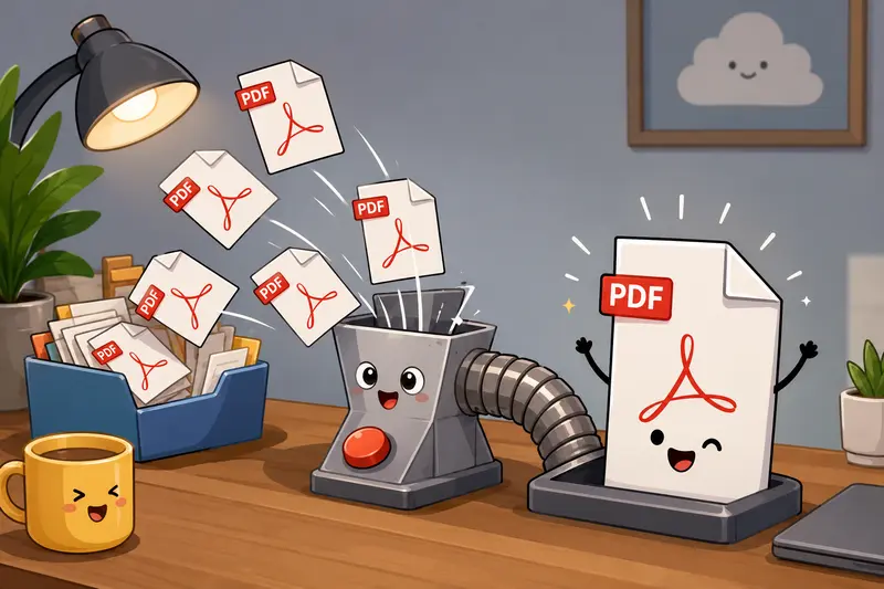 Designer organizing multiple PDFs into one file on Mac