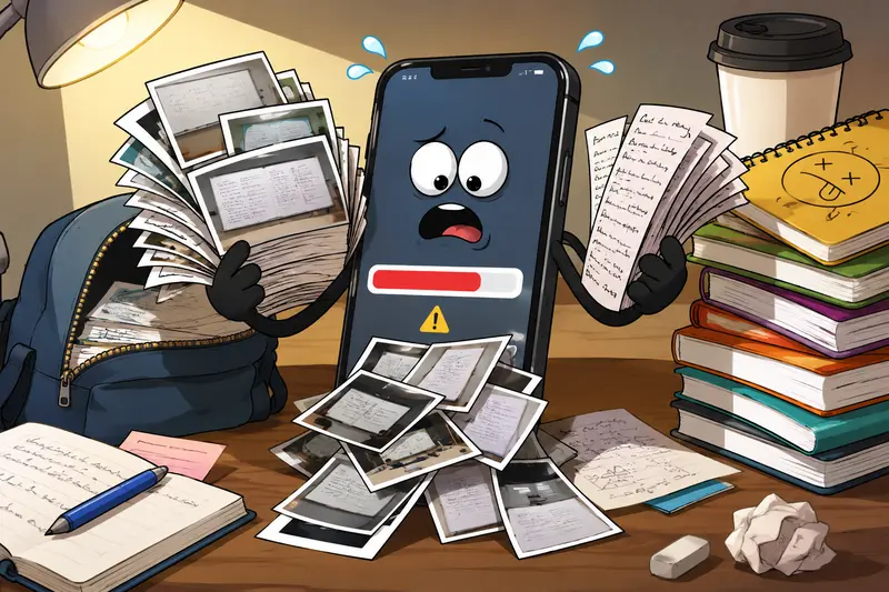 Student using high quality image compression workflow on iPhone