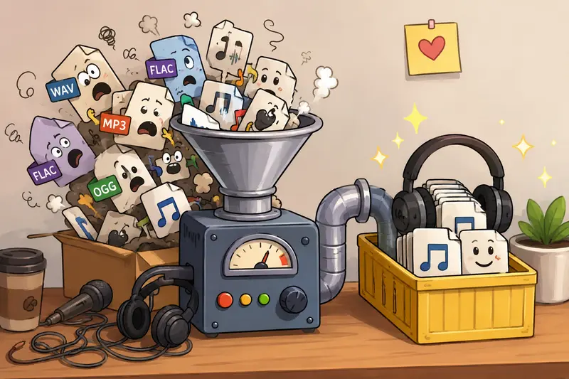Developer workflow to convert audio files across multiple formats