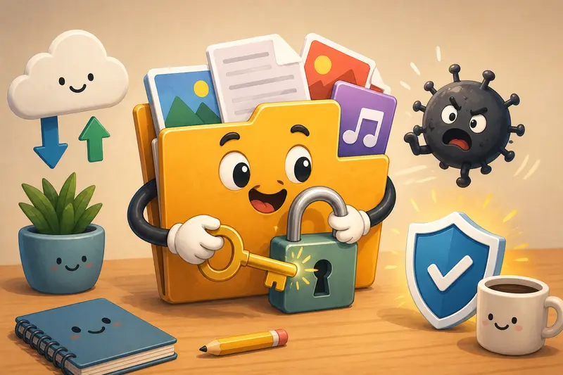 Creative project archive secured with password protection and encryption