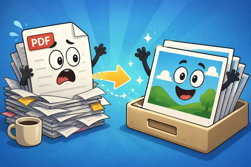 High quality PDF to image conversion workflow with multiple document pages