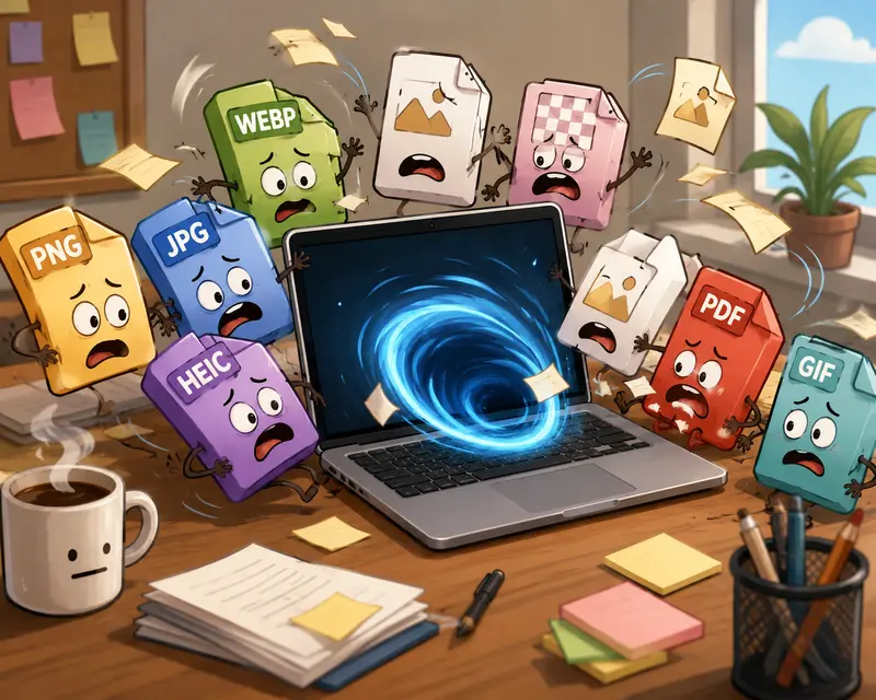 Remote team using change image format online workflows across devices