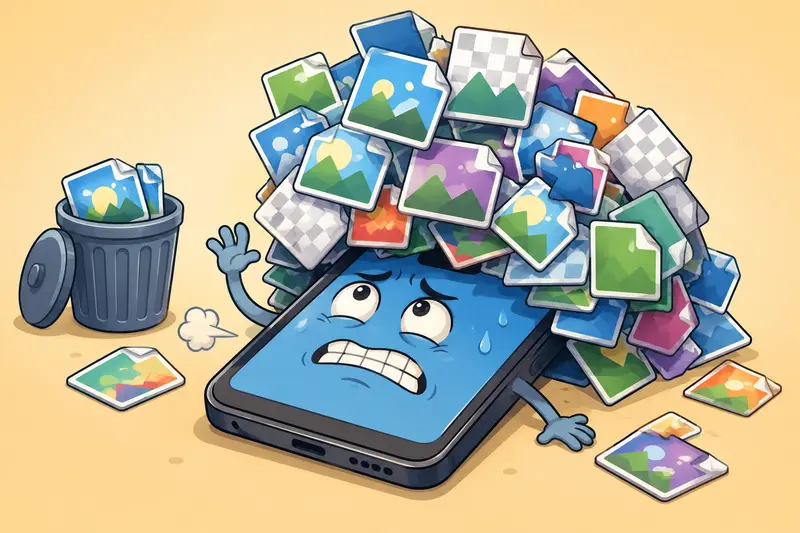 Android PNG to JPG converter workflow with image files moving between formats