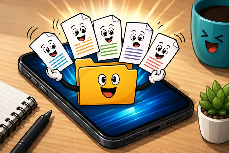 Mobile workflow showing combine PDF files online process from upload to final document