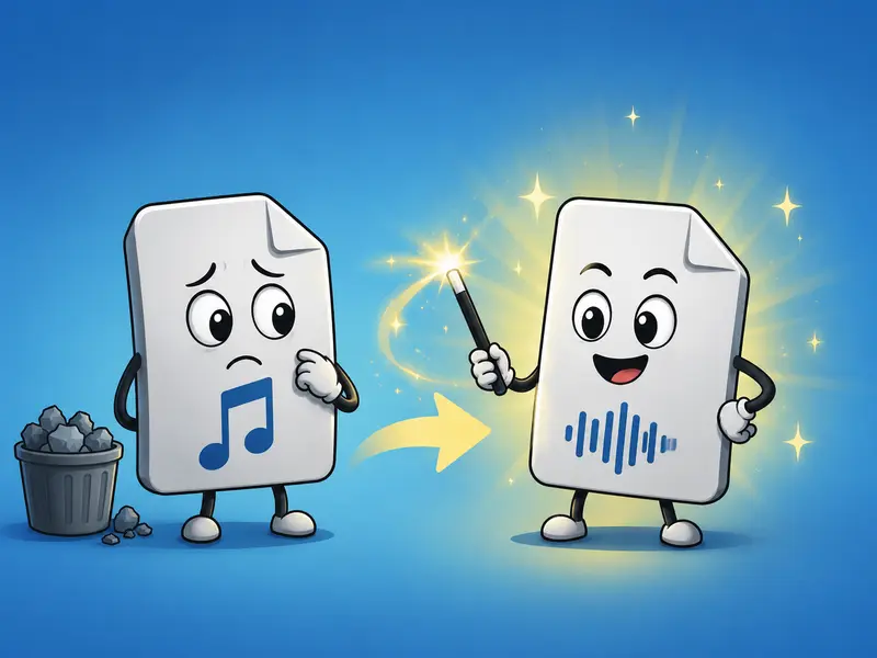 Freelancer preparing audio files for professional production delivery