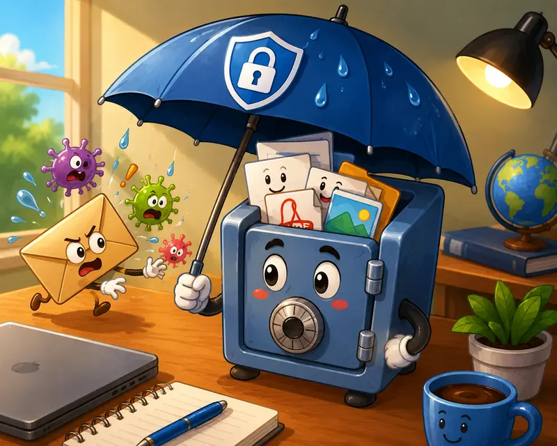 Teacher securely sharing encrypted student reports through a protected file workflow