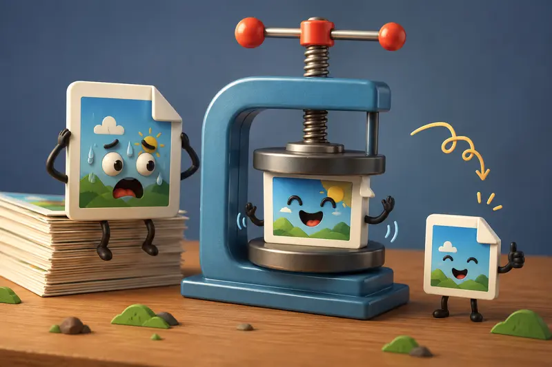 Workflow showing compress JPG without losing quality for marketing assets