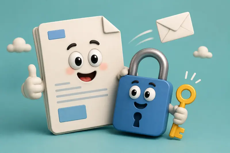 Secure document package prepared for transmission after encrypting documents before sending