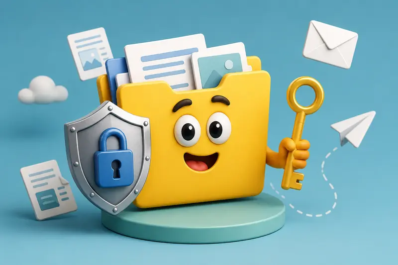 Document preparation process showing encryption workflow before secure file delivery