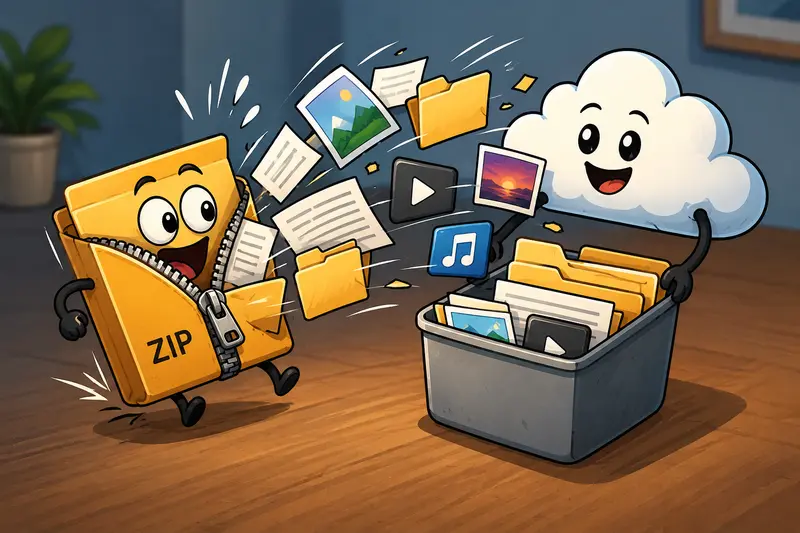 Archive extractor online processing photo assets and project folders