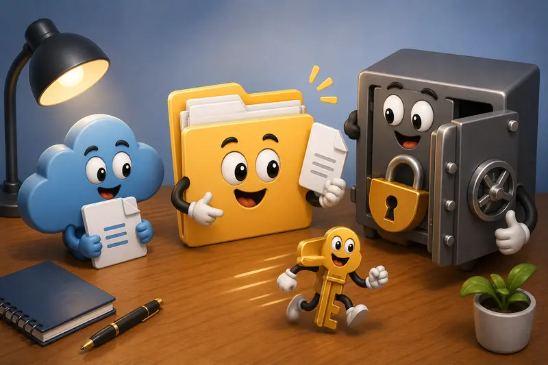 Encrypted files stored safely after successful password protection process