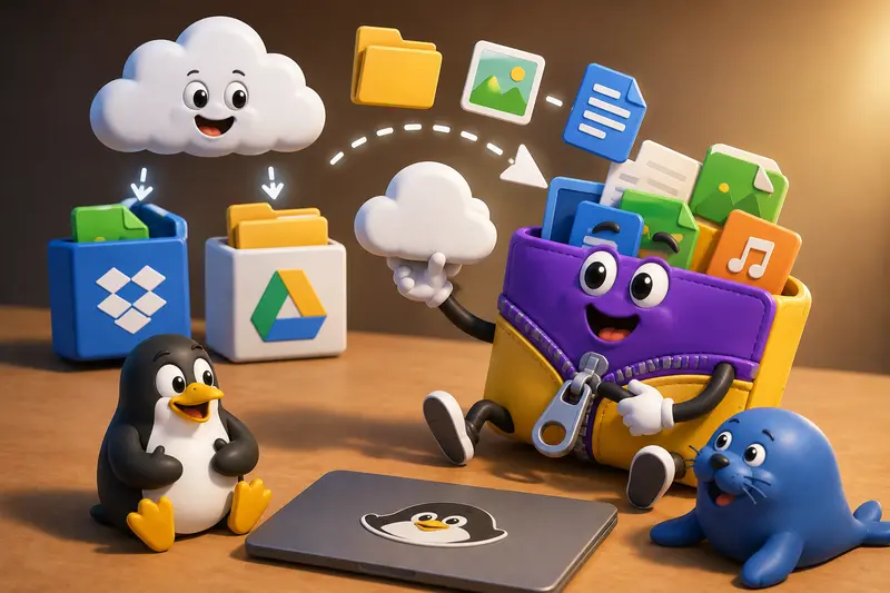 Large ZIP archive being processed and unpacked into multiple media formats