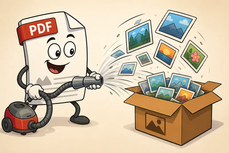 Document pages being transformed into image files while extracting images from PDF