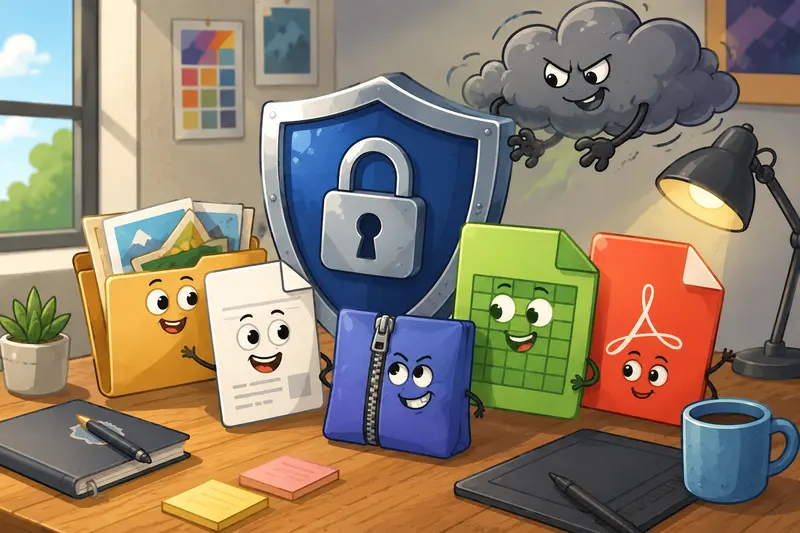 Secure document workflow showing encrypted files moving between collaborators