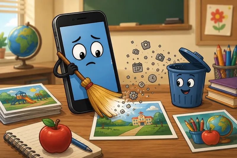 Teacher preparing images with clean image metadata online before sharing educational content