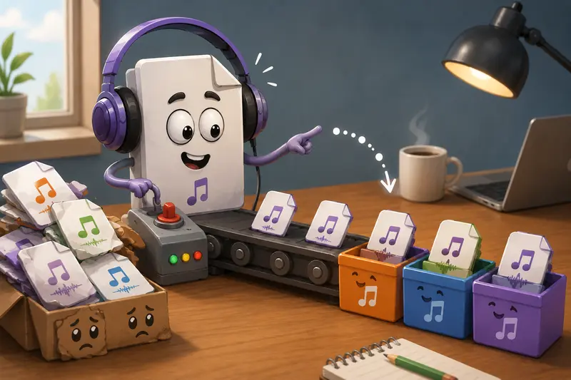 Secure convert audio files workflow with temporary processing and protected delivery