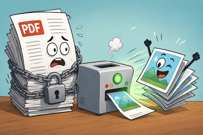 Document pages being transformed into image files using a PDF to JPG converter