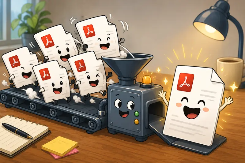 Batch PDF merge process for marketing reports and client deliverables