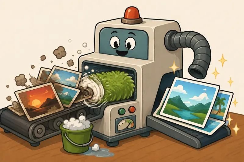 Collection of cleaned image files prepared for secure sharing