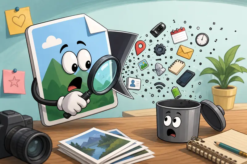 Workflow illustrating remove metadata from images before content distribution