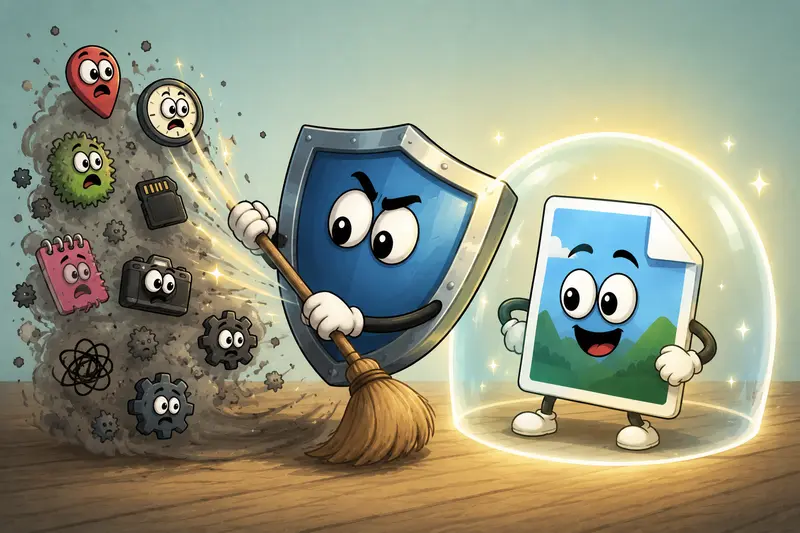 Marketing team preparing cleaned image assets for secure sharing