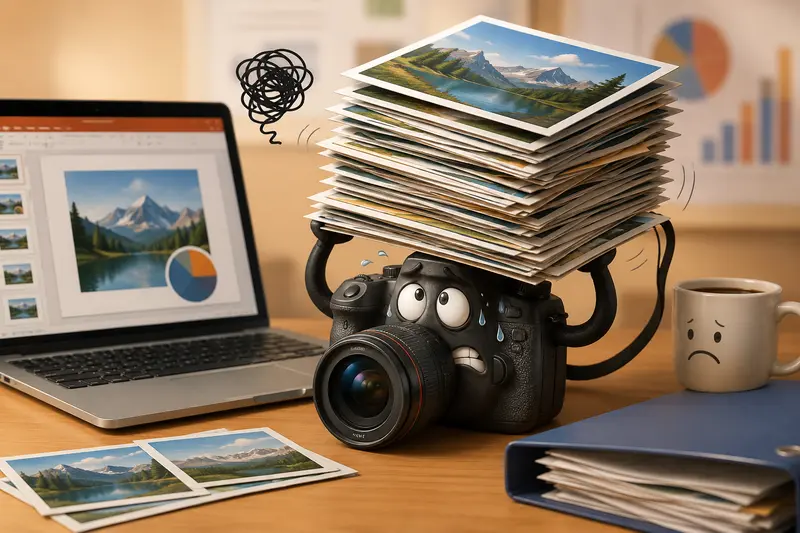 Photographer preparing presentation images while compressing JPG without losing quality