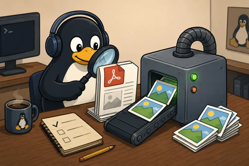 Linux workflow to convert PDF to JPG images from technical documents