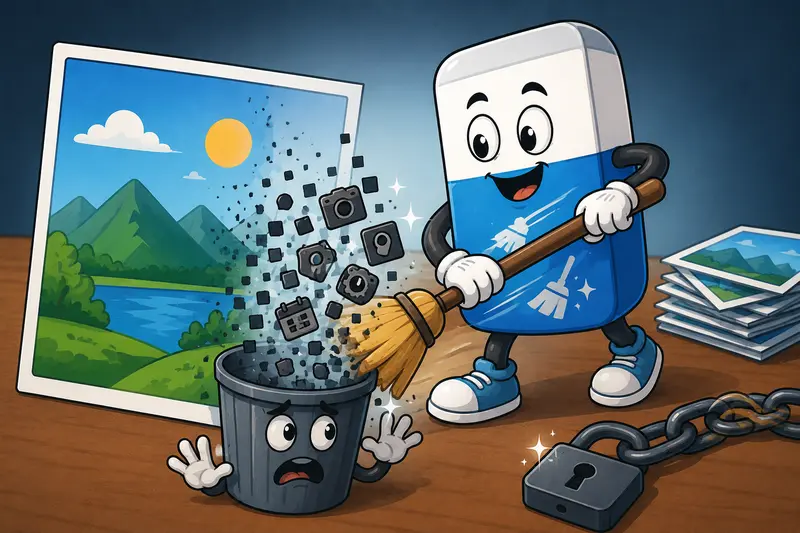 Batch processing concept for clean image metadata online workflows
