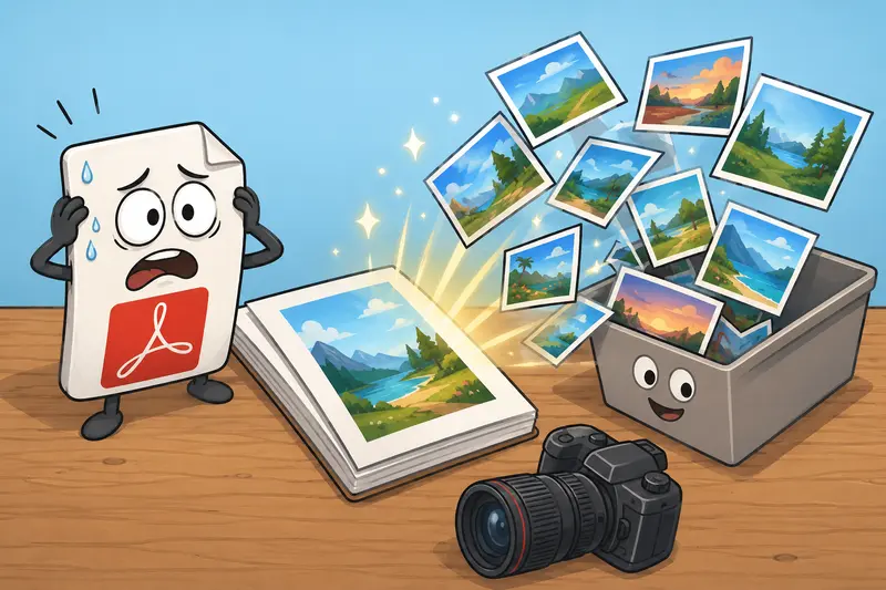 Photographer extracting images from PDF files in bulk
