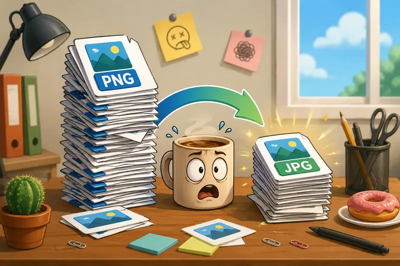 Freelancer using a PNG to JPG converter to prepare image assets for client delivery