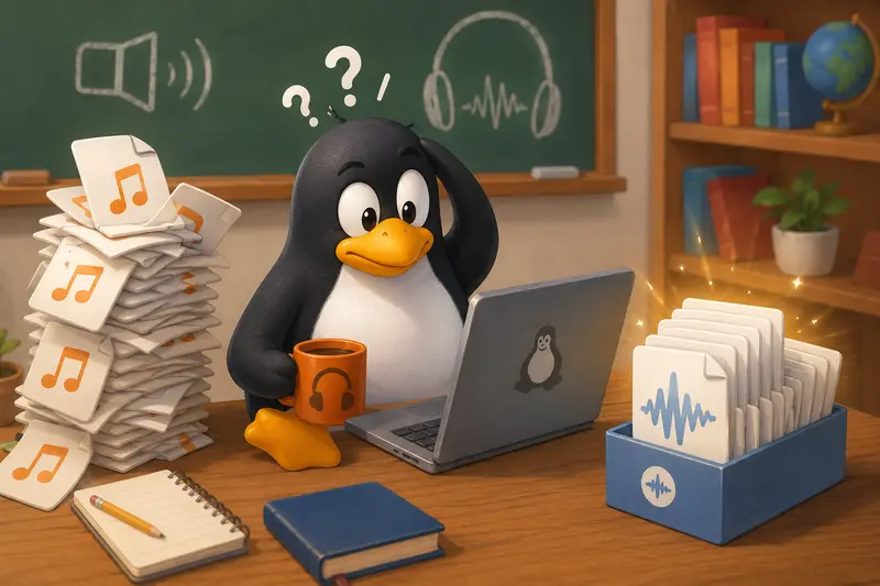 Teacher preparing audio lessons with an MP3 to WAV converter workflow