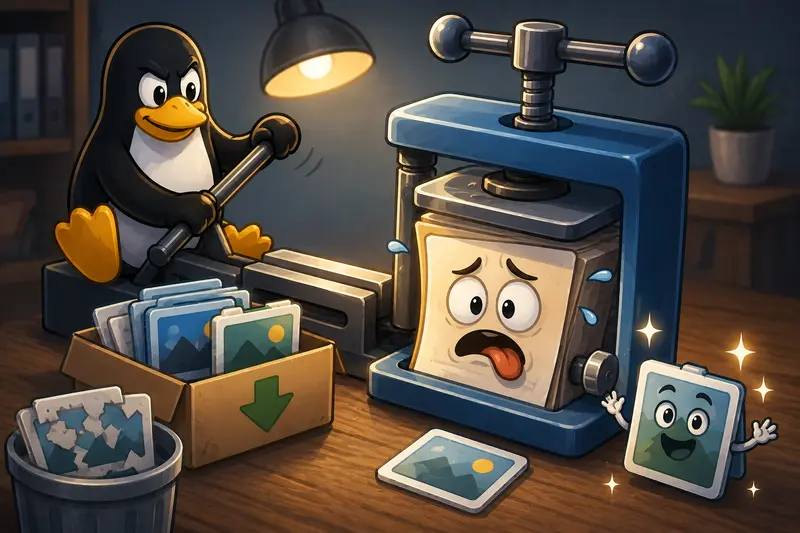 Secure archive preparation process with organized project files and encryption stages