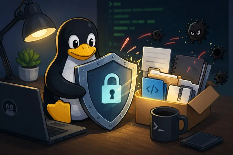Developer workflow illustrating secure file sharing between Linux systems