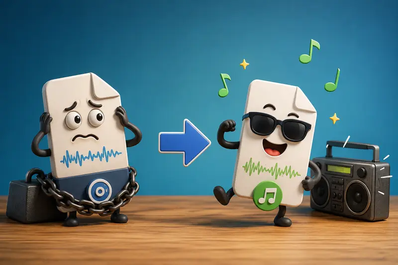Audio format conversion workflow from WAV files to MP3 output