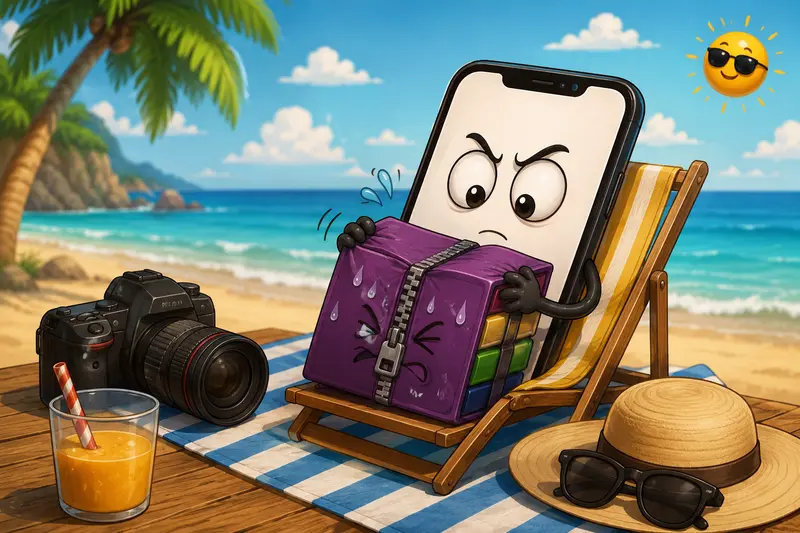 Photographer opening RAR files online from a mobile workflow